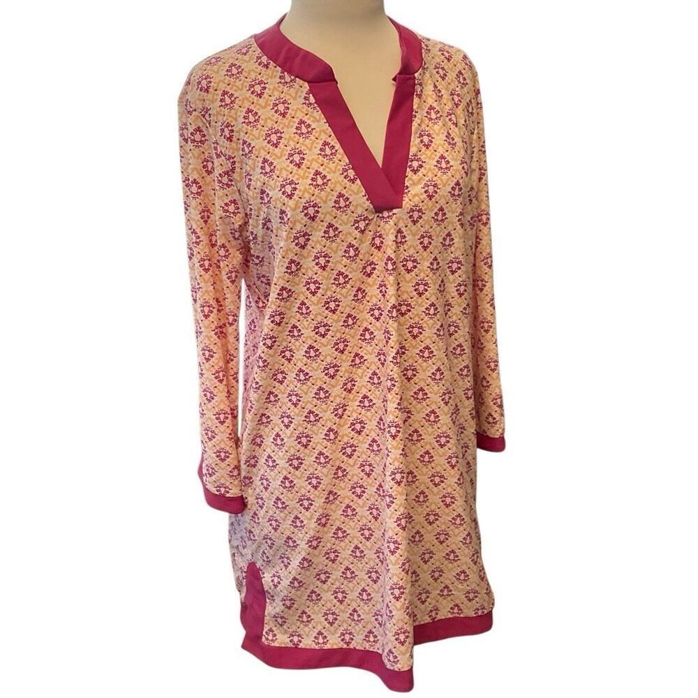 Aqua et Sol Dress, XL. Beach, coverup, cocktailhour. Pink and peach #countryclub